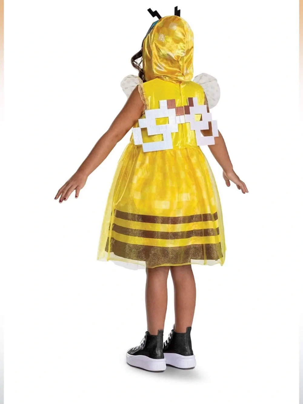 Minecraft Official Kids Yellow Bee Dress Costume with Hood and Wings
